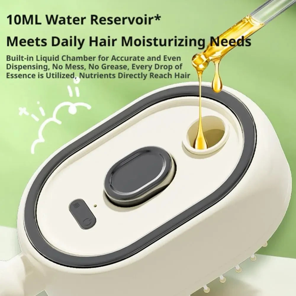 Rechargeable Spray Massage Comb With Red Light Therapy Detangling Hair Brush With Moisturizing Spray Function For Scalp Care