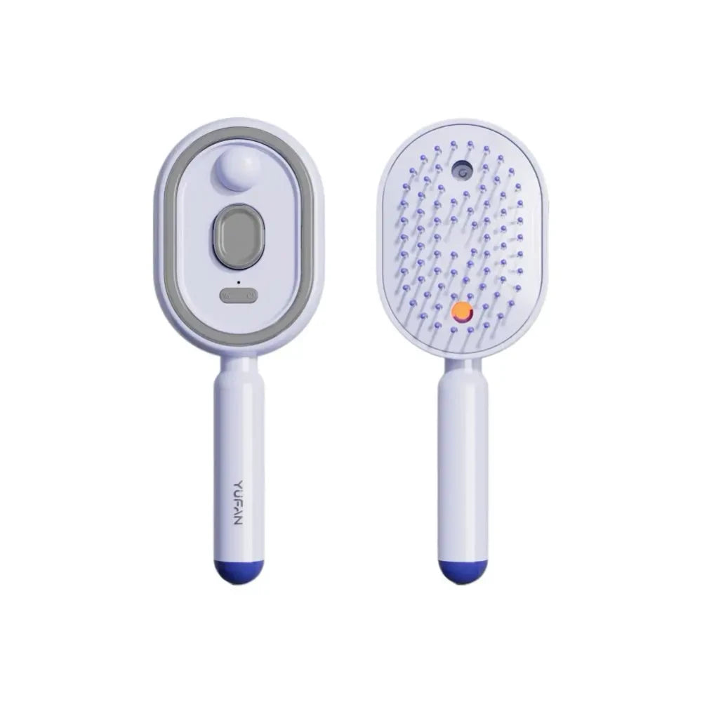 Rechargeable Spray Massage Comb With Red Light Therapy Detangling Hair Brush With Moisturizing Spray Function For Scalp Care